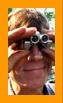 Man searching with Small Binoculars