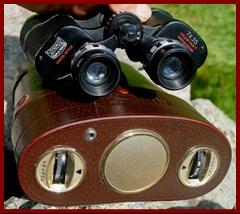St Moritz binoculars with AM radio case.
